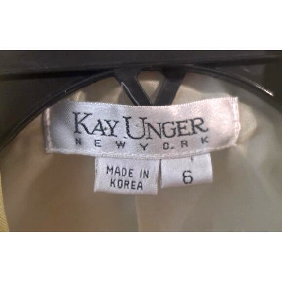 Vintage Kay Unger Silk Cotton Dress Jacket Black Crystal Button Sz 6 Made Korea - Picture 5 of 5